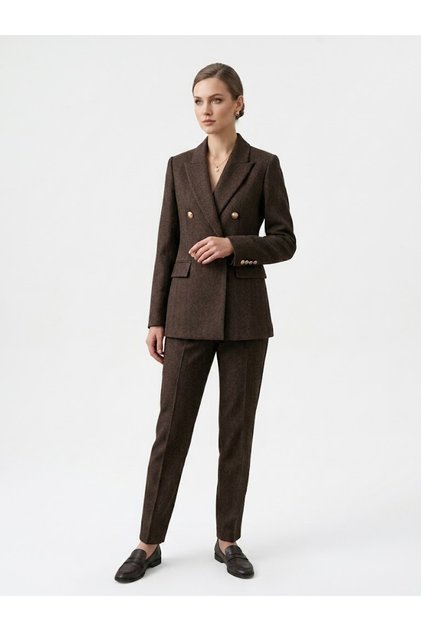 Kadın Balıksırtı Kruvaze Blazer Ceket 4221