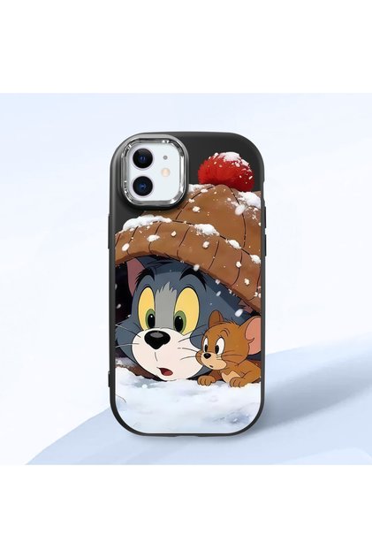 iPhone 12/12 Pro Compatible Shock-Absorbing Camera Protected Black Silicone Case Jerry