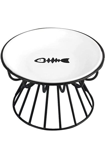 Whisker-Friendly Cat Bowls,Ceramic Cat Food Plates,Cat Wet Food Bowls Cat Feeding Wide Bowl