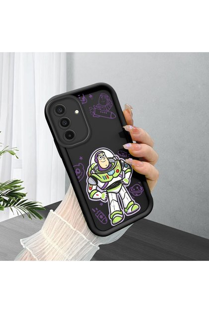 Samsung Galaxy A17/A26 Compatible Black Silicone Case Shockproof with Camera Protection Cartoon