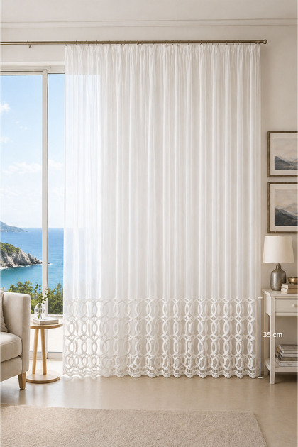 Everest 17289 Brode Special Size Tulle Curtain 280X250 1X3 Pleat