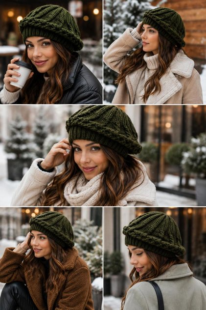 Women's Knitwear Painter Beanie, Winter Knitted Soft Warm Stylish Beanie, Casual French Beanie