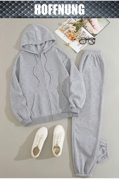 Unisex Casual Tracksuit Set Outdoor Full Zip