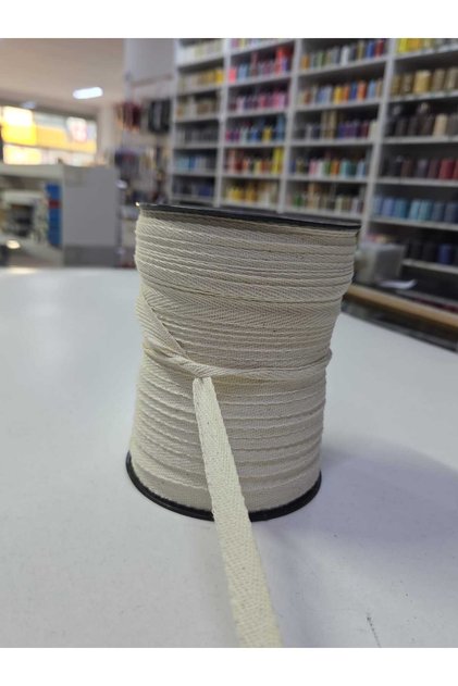 Balıksırtı pamuk ekstrafor dikiş gizleyici biye yaka ekstraforu 1 cm dar dokuma 10 metre