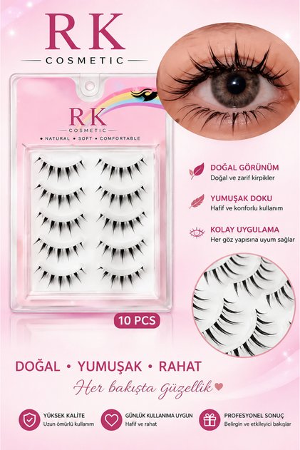 Takma Kirpik 10 Adet Doğal Kirpik New Model