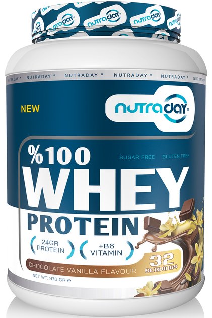 Whey Protein 976 Gr 32 Servings Chocolate Vanilla Flavored 24 Grams of Protein 100% Protein Powder