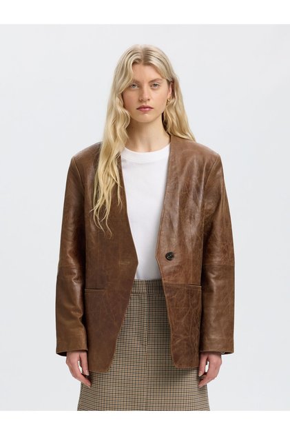 Kožená bunda oversized