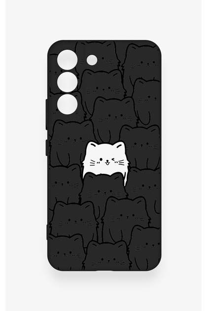 Many Cats Patterned Silicone Case Compatible with Samsung S22