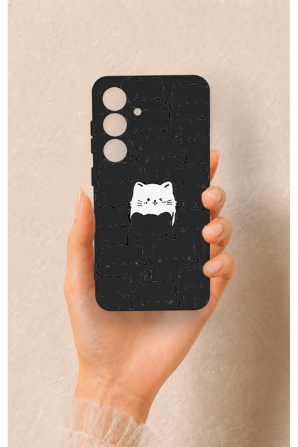 Many Cats Patterned Silicone Case Compatible with Samsung S25