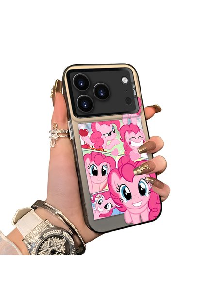 iPhone 17 Pro Max/18 Pro Max Compatible Pinkie Pie Multiple Face Expression Printed Hard Acrylic Back Soft Silicone Frame Case