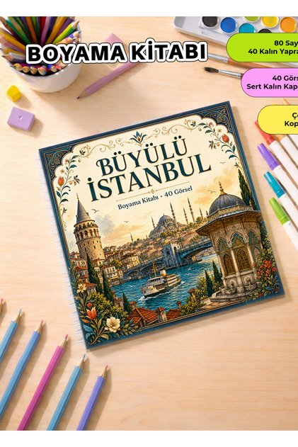 Büyülü İstanbul Boyama Kitabı – 21x20 cm I 40 Görsel
