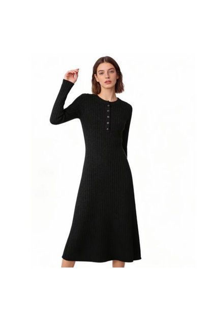 Women's Crew neck Long sleeve Maxi Dress