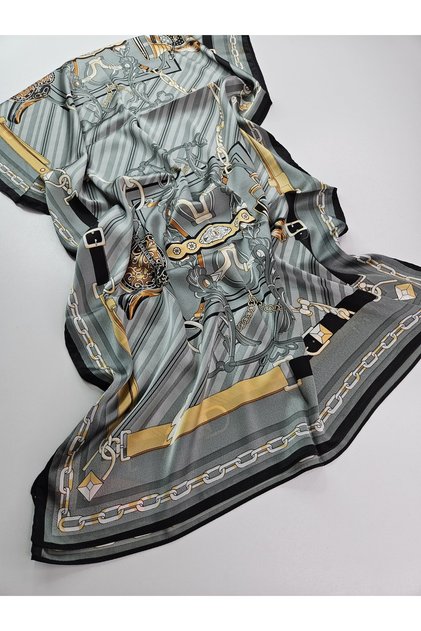 Luxury Voile Silk Shawl Scarf Chain Pattern Double Sided 70 X 180 cm