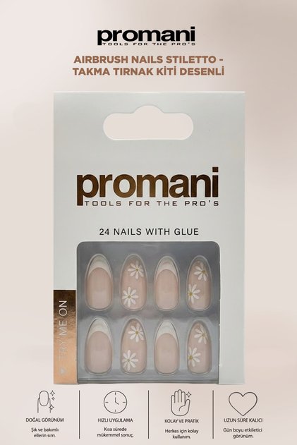 Airbrush Nails Stiletto - Takma Tırnak Kiti Desenli
