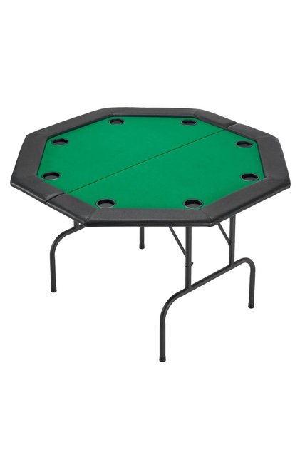 Masa de poker pliabila, Hexagon, 8 jucatori, sine captusite, suporturi pentru pahare din otel inoxid