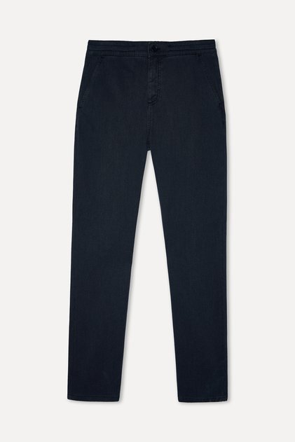 Men's Navy Blue Straight Fit Trousers