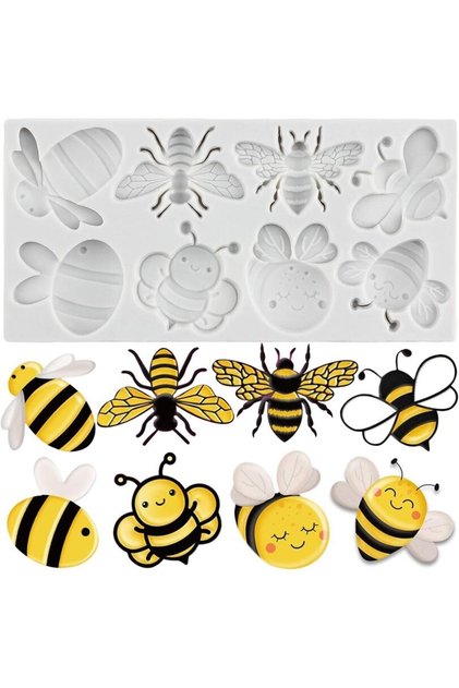 Silicone Candle Mold Sugarcraft Mold Bee Figures