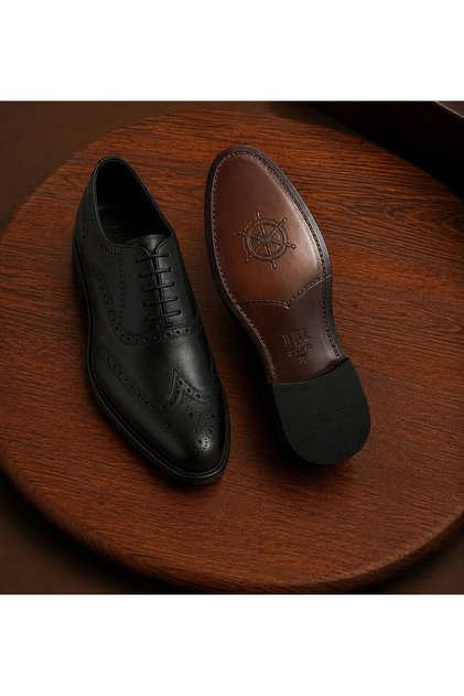Taşpınar 100% Genuine Leather Lace-Up Classic Casual Leather Heeled Men's Handmade Shoes 39-44