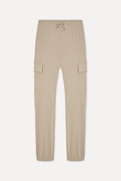 Women's Beige Modal Blend Jogger Pants