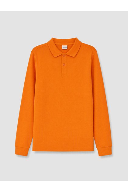 Orange Polo Collar Boys' Pique T-Shirt
