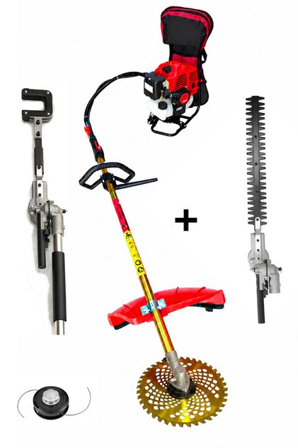 Benzinli Sırt Tırpan + Kancalı Silkeleme Hasat + Çit Kesme Aparatı SET 52 CC 4,6 HP