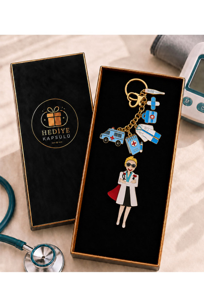 Doctor Themed Keychain and Doctor Brooch Gift Set | Special Premium Gift for Health Care Workers