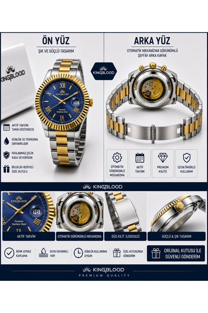 Premium Automatic Mechanism Stainless Steel Men's Wristwatch - with Special Box"