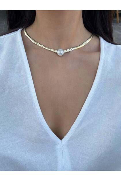 14K Pırlanta Detay Premium Gold Kolye