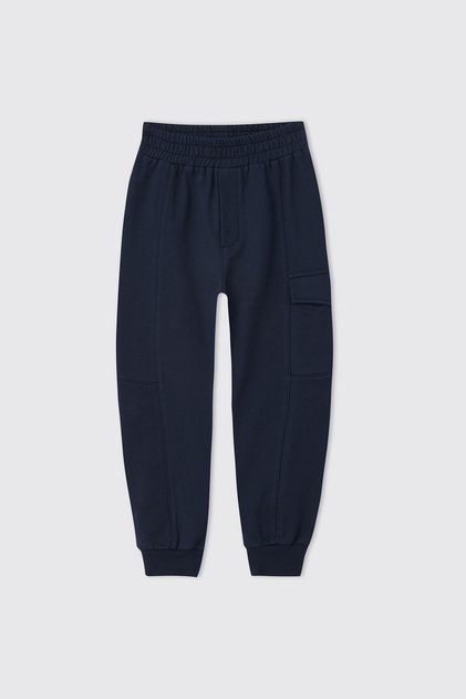 Boy's navy blue sweatpants with elastic waist