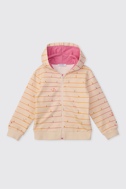 Kız Bebek Fermuarlı Bej Sweatshirt