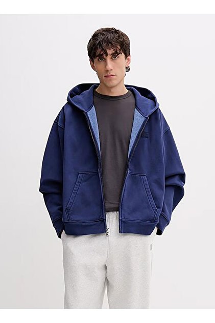VN000T78FOB1 Premium Full Zip Hoodi Lacivert Erkek Sweatshirt