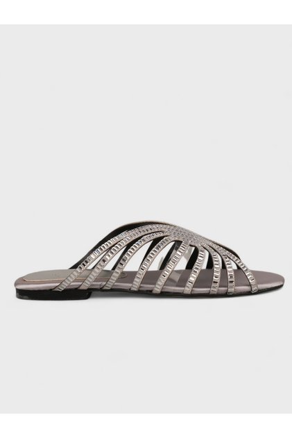 Women's summer flat slippers - 230 3175 - silver