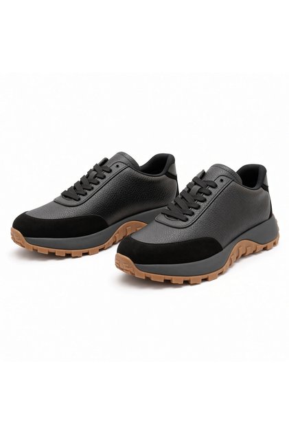 -Men's Genuine Leather Thick Sole Sneaker