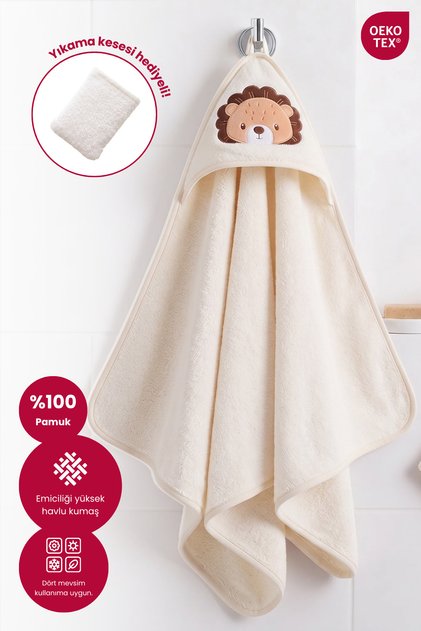 Kapüşonlu Bebek Banyo Havlusu %100 Pamuk Bebek Havlu OEKO-TEX® Havlu Kundak