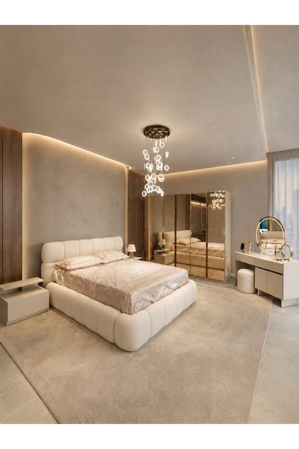 Bianca Yatak Odası Takımı - 5 Kapılı Reflekte Dolap