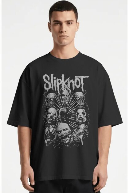 Slipknot Rock Metal Music Band Printed Unisex Oversize Premium T-Shirt