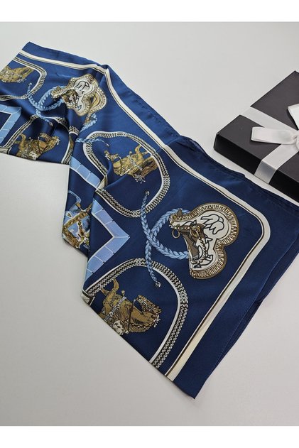Luxury Voile Silk Shawl Scarf with Horse Pattern Double Sided 70 X 180 cm