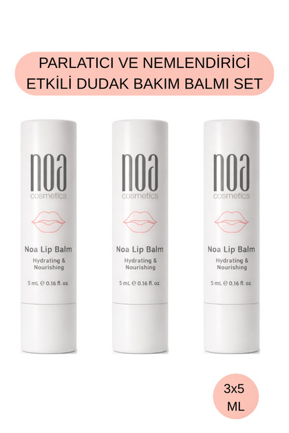 Lip Care Glossy and Moisturizing Lip Balm Set of 2 - Jojoba Oil, Argan Oil, Shea Butter, Vitamin E - 3X5 ml