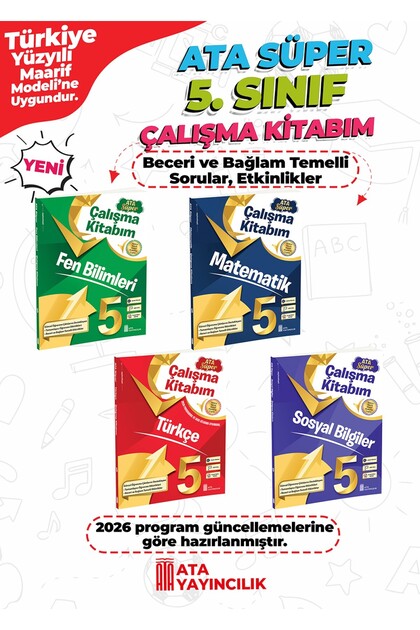 5. Sınıf Ata Süper Çalışma Kitabım Set - 4 Kitap