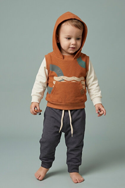 Baby Boy Hooded Patterned Tracksuit Set