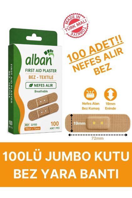 Bez Yara Bandı 19mm X 72mm 100 Lü Paket