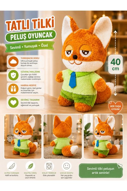 Zootopia Tilkisi N.Wilde oyuncak | Premium ithal ürün kalitesi.