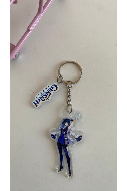 Genshin Impact 2D Thick Acrylic Keychain Charm 6-7cm Kazuha Ayaka Cyno Ganyu Game Character