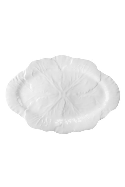 Botanica Çiçek Desenli Melamin Beyaz Oval Tabak 40,5 cm