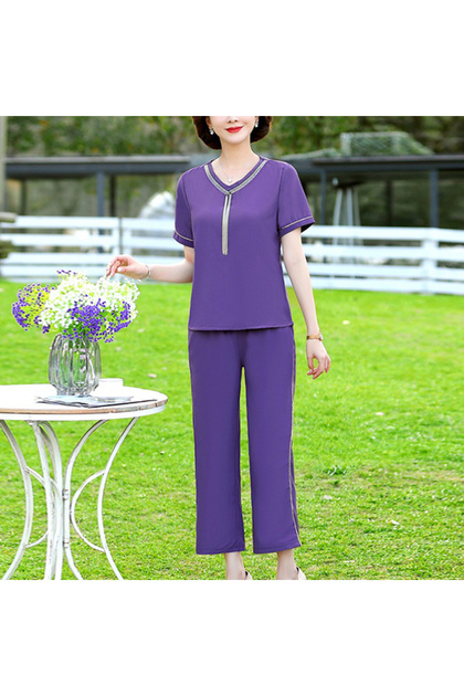 Women's Purple Top & Pants Set