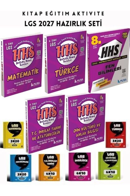 8.Sınıf Tüm Dersler Haftalık Hasat Soruları Muba Yayınları & Bigelio Yayıncılık 8.Sınıf Deneme Seti