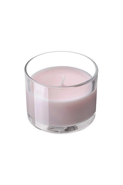 LOTSFÅGEL bardakta kokulu mum , uçuk pembe, 20 saat, pembe çiçekler