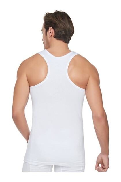 Tutku-Men's Lycra Elastane Sports Athlete Undershirt White 4-Pack