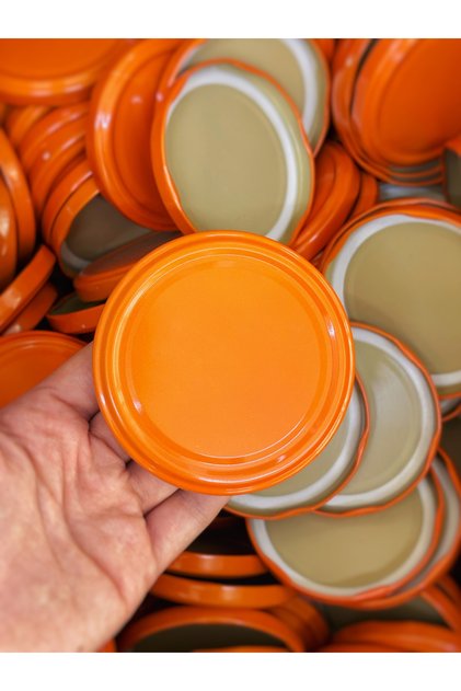 Set of 6 Glass Jar Lids Decorative Colored Lids Standard Size 82 mm