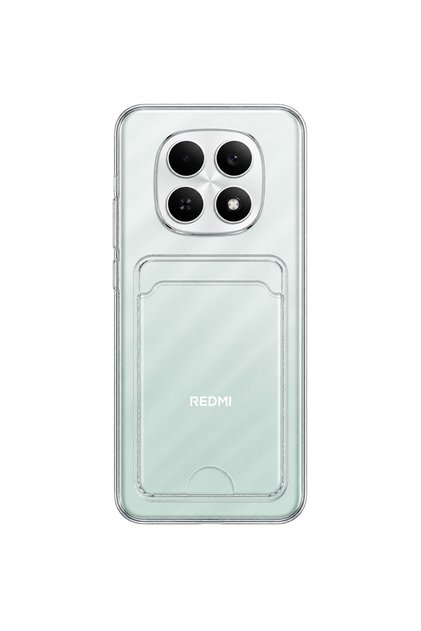 Redmi Note 15 Compatible Transparent Silicone Case with Card Holder Detail | Yuki Series